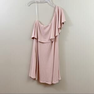 BP Pink Smokie One Shoulder Ruffle Dress